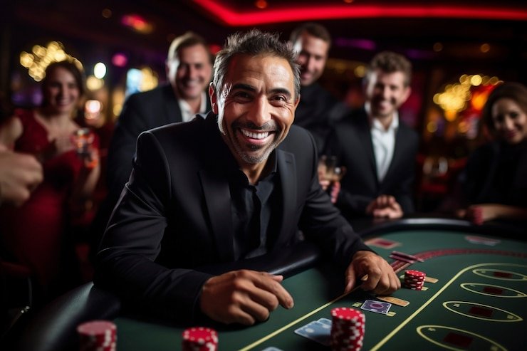 Tampilan layar Live Baccarat evosgaming dengan kartu dealer dan meja permainan